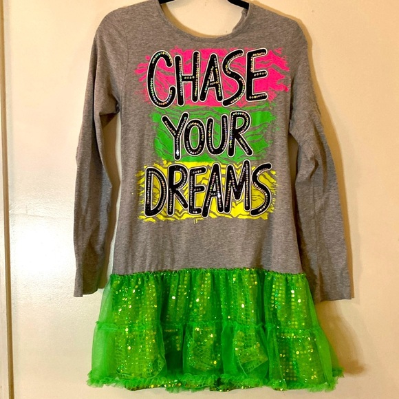 Justice Long sleeve Top with sparkles and frills  Size 20 - Picture 1 of 3